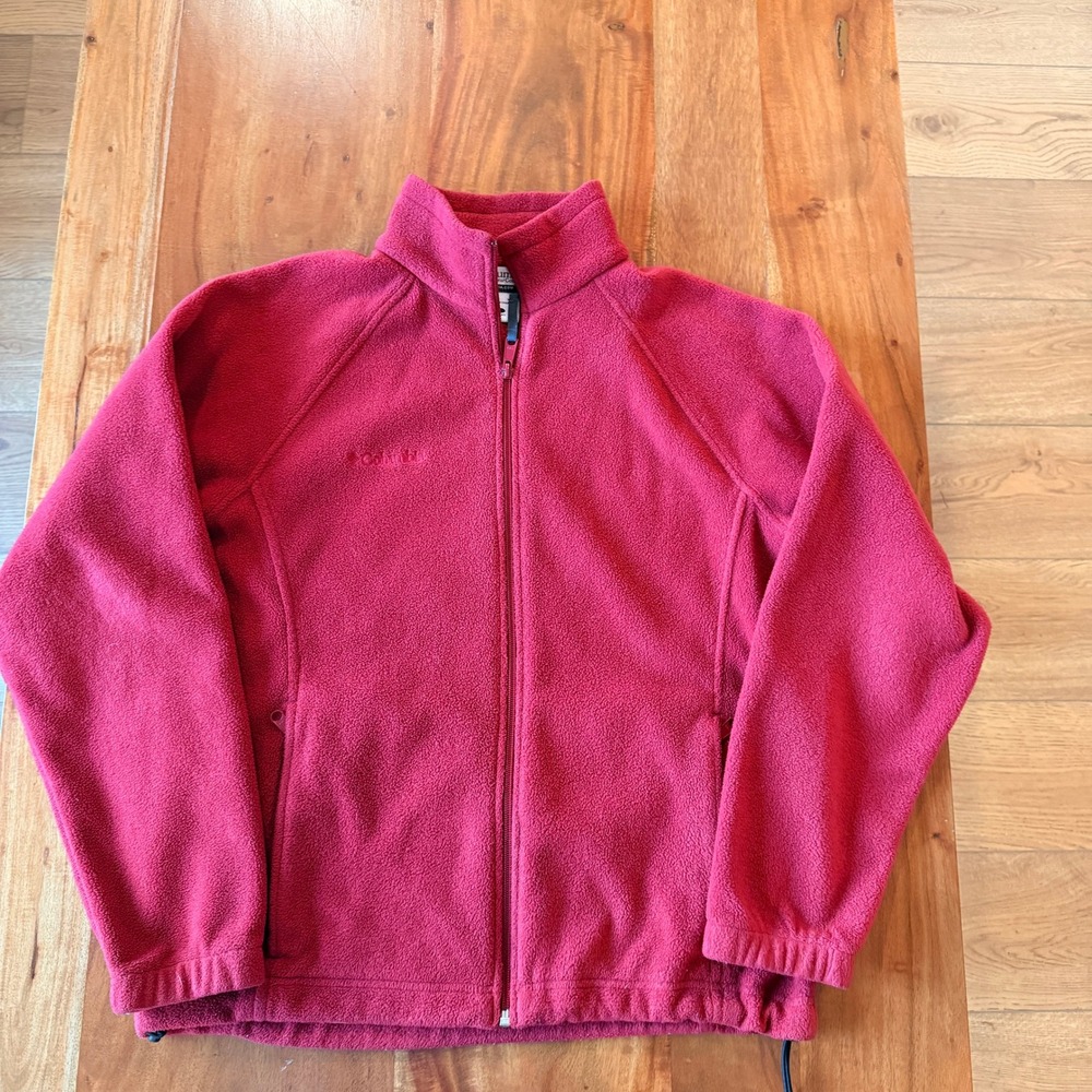 Columbia Women's Red Fleece Full Zip Jacket Size L